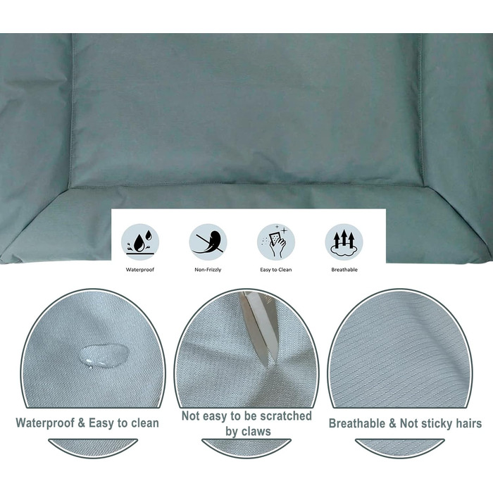 Килимок для собак та котів WESKIFAN: водонепроникний, портативний, 58 x 86 см, сірий