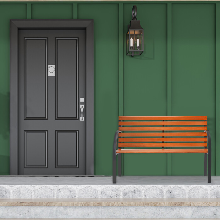 Relaxdays Garden Bench Wood & Metal