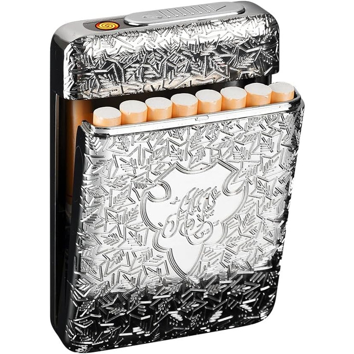 Вишукане екіпірування для куріння: Люкс-еко-екіпірування для сигарет з інтегрованим бездротовим запальничкою (16 шт, 84 мм, King Size)