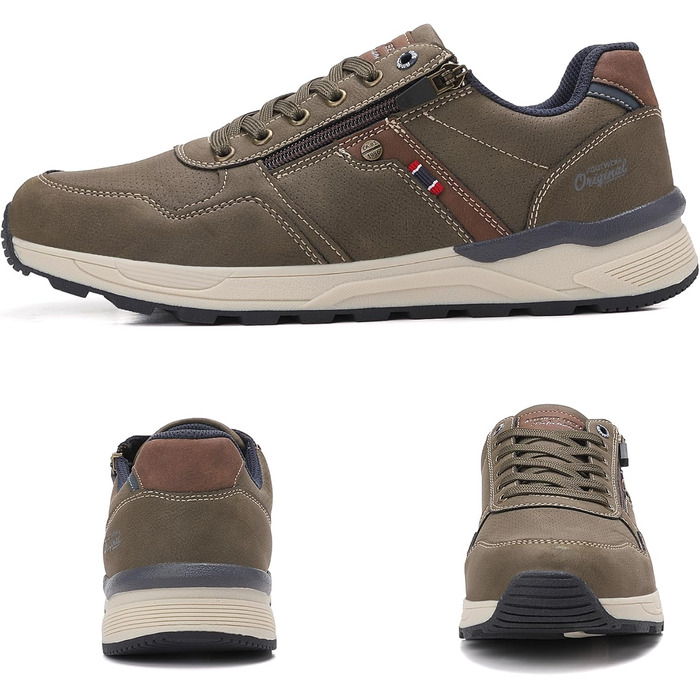 ARRIGO BELLO Кросівки для чоловіків: зручні, легкі, з блискавкою, для активного відпочинку та повсякденного носіння, підошва з неслизьким покриттям, розміри 41-46 (зелені, 44 EU)