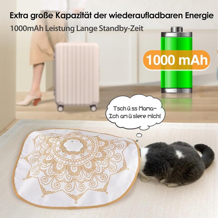 GoldenSun Cat Toy, Rechargeable, Interactive 4-in-1 Toy for Indoor, Hide-and-Seek Toy for Kittens, Whack a Mole Motion, Electronic Cat Toy for Exercise (Bohemia)
