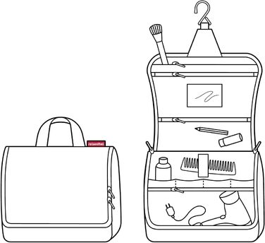Сумка-органайзер для ванної Reisenthel Toiletbag XL Herringbone Sand з гачком, водовідштовхувальне покриття