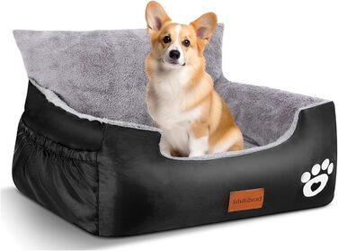 Автомобільне ліжко для собак, 70x60x45 см, з 2 регульованими страхувальними ремінцями, для маленьких собак, знімний та пральний чохол, 2 кишені для зберігання