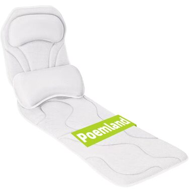 Подушка для ванни Vollkörper для тіла, спини, голови та шиї. Швидковисихаюча біла подушка для ванни – комфортне купання.