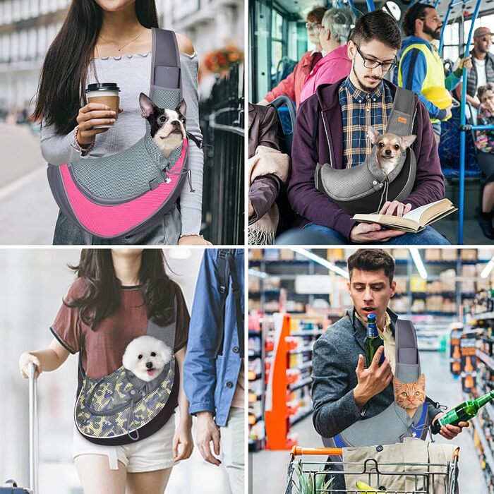 Сумка-кенгуру для собак та котів Cuby Hautier, камуфляж, S, з регулюванням, блискавкою та гачком безпеки