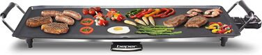 BEPER Electric Grill with Glass Lid - Non-Stick Coated Grill Plate, Stainless Steel, 1800W