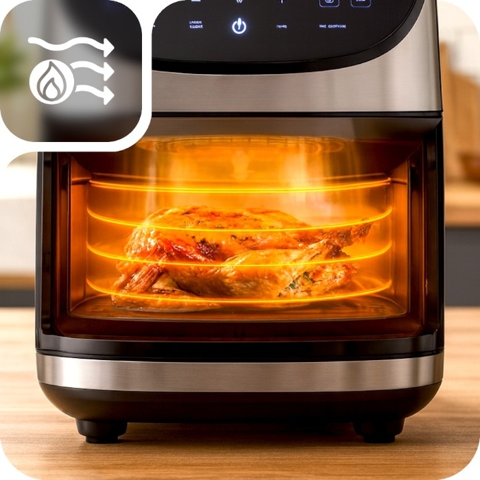 Аерофритюрниця Air Fryer 8L XXL: безмасляна фритюрниця з 12 програмами