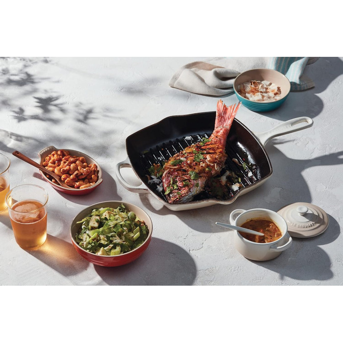 Чавунна гриль-пательня Le Creuset Signature, квадратна, 26 см, для всіх типів плит, індукція, 2,86 кг, колір Марсель