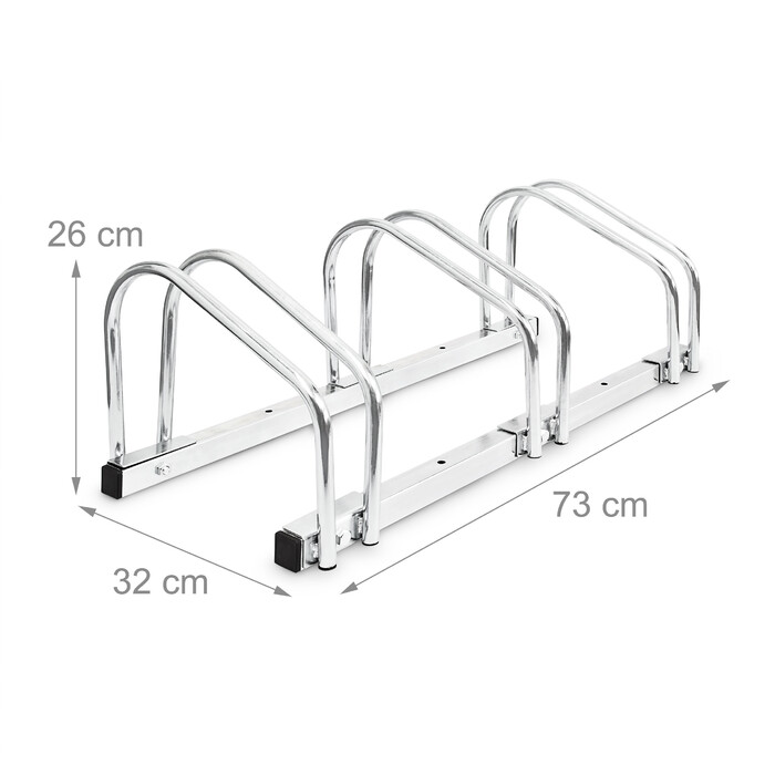 Relaxdays Bicycle Stand for 3 Bicycles, Steel