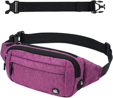 WATERFLY Поясна сумка на пояс для чоловіків та жінок: спортивна сумка на пояс, сумка-слінг для подорожей, туризму, прогулянок з собакою, активного відпочинку (фіолетовий)