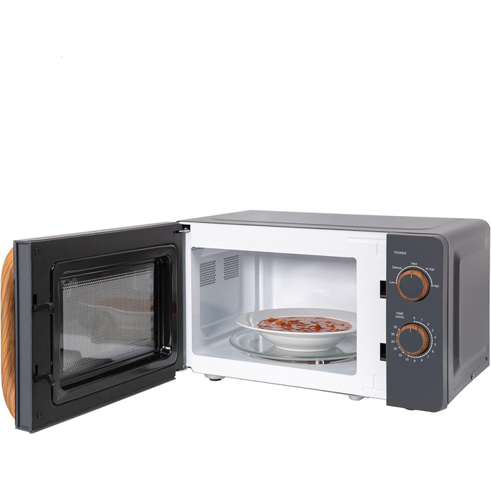 Мікрохвильова піч Russell Hobbs RHMM713G: 17 л, 700 Вт, сірий колір, стильний дизайн, функція розморожування