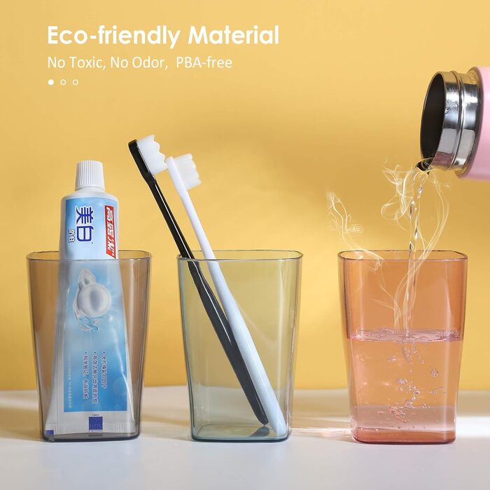Goowin Toothbrush Holder, Wall-Mounted Toothbrush Holder, Electric Toothbrush Holder for Bathroom with 3 Rinse Cups, No Drilling (3 Cups)