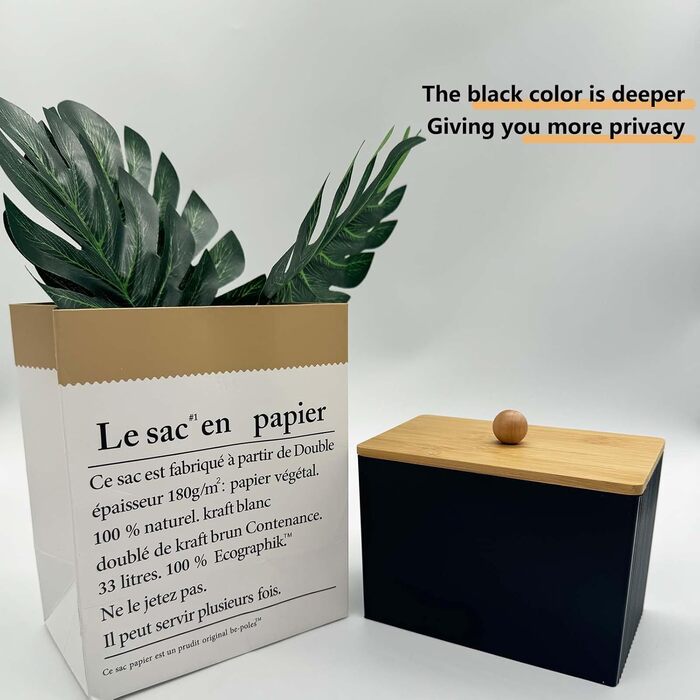 Диспенсер для ватних паличок 3 шт. Чорний, контейнер для ватних дисків та паличок, органайзер для ватного диска, бамбуковий диспенсер, органайзер для тампонів для ванної кімнати, туалетного столика, вітальні