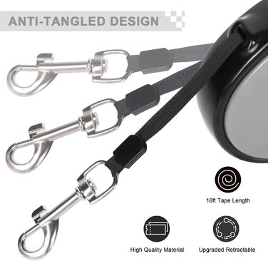 Висувна поводок для собак, 5 м, для собак маленьких та середніх порід до 25 кг, антизаплутування, міцний нейлоновий поводок (рожево-білі крапки) (сірий)