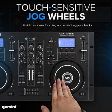DJ-плеєр Gemini CDM4000BT з Bluetooth та USB: подвійний CD-плеєр для диджеїв