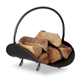 Relaxdays Firewood Basket, Black