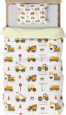 Комплект постільної білизни для дитячого ліжечка DJDEA 100x135 см - Динозаври, м'яка мікрофібра, 2 шт. (з наволочкою 40x60 см)