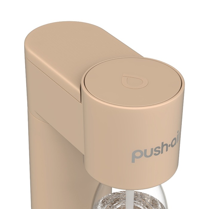Сифон для газування води Dafi PushAir з балоном CO2 та пляшкою 0,7 л (колір Cappuccino)