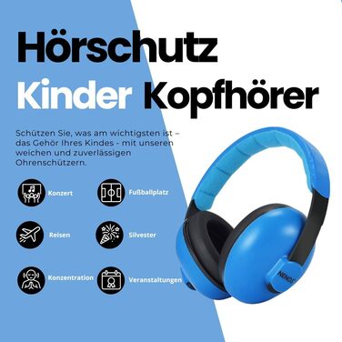 ESTRO навушники для захисту від шуму для дітей - навушники для захисту вух для малюків EM1 (Блакитний)