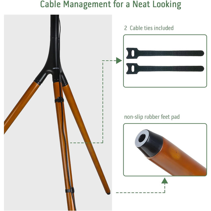Підставка для телевізора на штативі, 114.3–165.1 см (45–65 дюймів), LED/LCD/OLED, поворотна, чорна