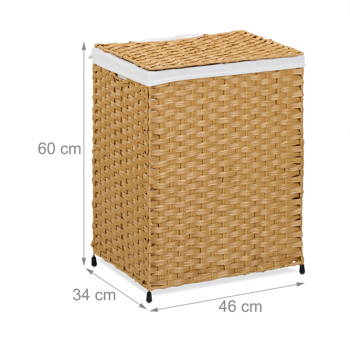 Relaxdays Laundry Basket Rattan-Look 90 L