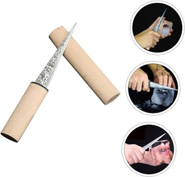Ice Crusher with Wooden Handle Ergonomic Ice Pick for Cocktails for Home Bars Conical Ice Package Preparation Effortless Crushing of Ice Cubes