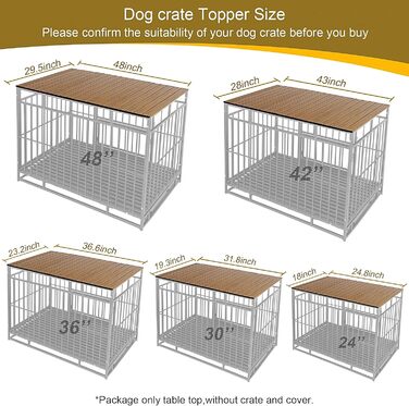 Насадка для переноски для собак з магнітами, алюміній, складана будка, декоративне зберігання, переноска для тварин, столик, горіх (тільки насадка) для переноски 91,4 см, для собак великих порід