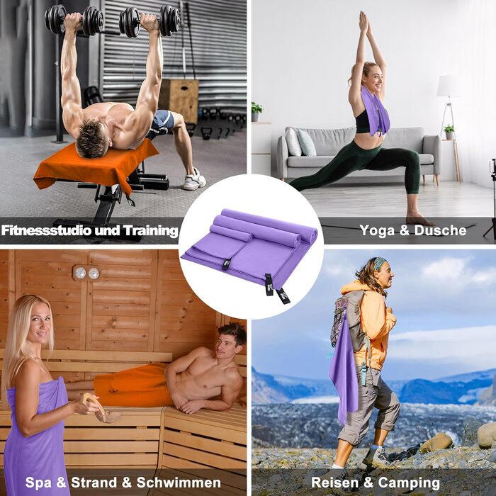 Рушник з мікрофібри HiiPeak: компактний, легкий, швидковисихаючий (50x30 см, помаранчевий)