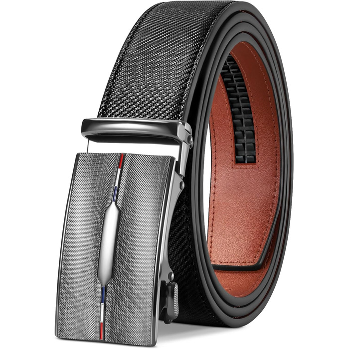 Чоловічий шкіряний ремінь LAKIDAY з автоматичною застібкою, 35 мм, чорний, регульований, 125 см