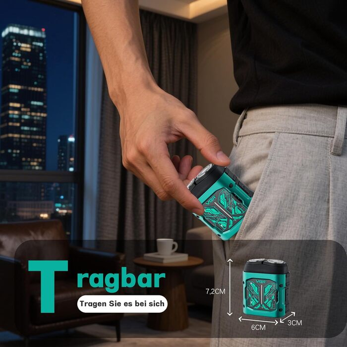 Електричний чоловічий бритва VGR 344 Mini - компактний, водонепроникний, з USB зарядкою, зелений