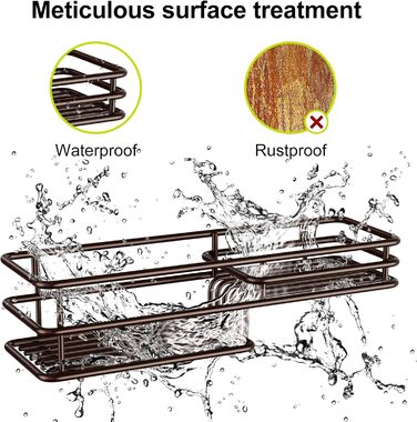 Регульована поличка для душу Orimade, 5 ярусів, сіра, з гачками та мильницею, нержавіюча сталь