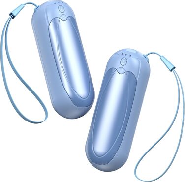 Електричні грілки для рук 2 шт. 7000mAh з 3 рівнями нагріву, портативні магнітні грілки для рук, подарунок на зиму для жінок та чоловіків (2 шт. блакитні)