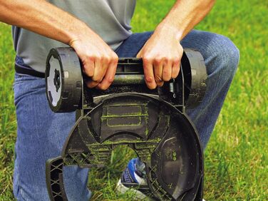 Black+Decker 3-in-1 City Mower Attachment (40-60 mm cutting height for trimmer) + Black+Decker Li-Ion Slidepack Battery (18V 2.0Ah, compatible with all Black+Decker 18V garden tools)