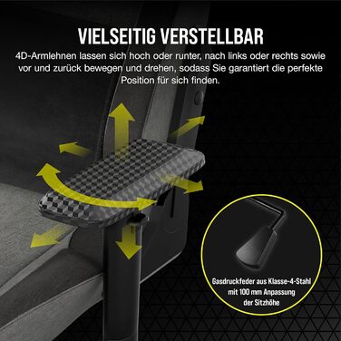Ігрове крісло Corsair T3 RUSH Fabric 2023, автомобільний стиль, тканинне покриття, подушка для шиї, ортопедична підтримка попереку, сіре та антрацитове