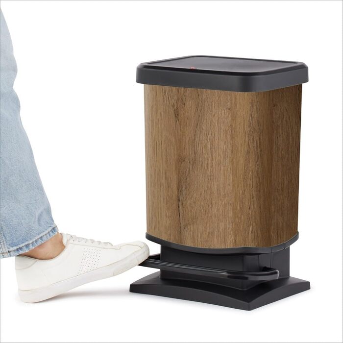 Відро для сміття Ho Paso 20л з кришкою, пластик (PP перероблений), BPA-free, 20л (29.3 x 26.6 x 45.7 см)