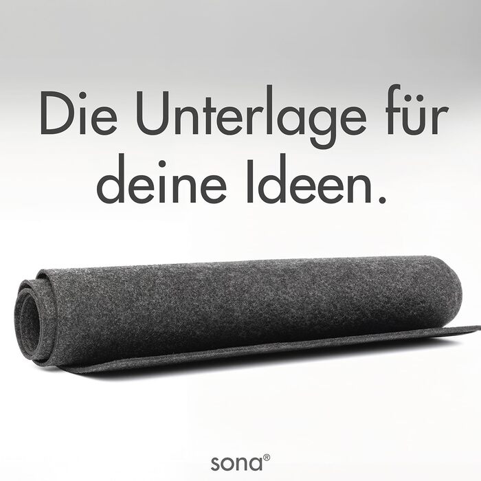 Килимок для миші та столу SONA з повсті, 80x40 см, темно-сірий - для офісу та дому