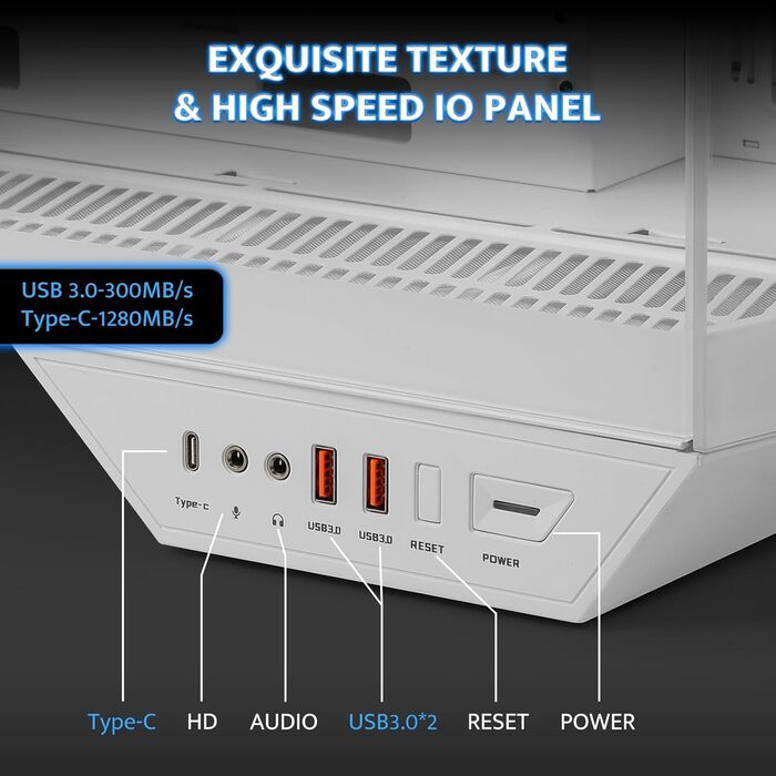 darkFlash DY470: Корпус для ігрового ПК Full-Tower ATX з 4 PWM-ARGB вентиляторами, сумісний з RTX 40, білий