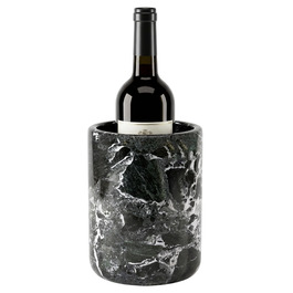 Охолоджувач для вина з мармуровою стільницею ручної роботи, чорний, 11,4x11,4x16,5 см (Black Zebra BZ--03)