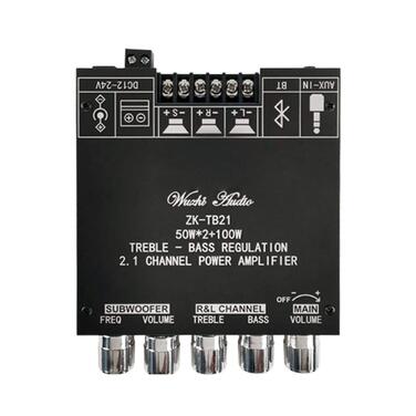 Підсилювач RUIZHI 2x50W+100W 2.1-канальний з Bluetooth, сабвуфер, плата з регулюванням басів і високих, TPA3116, DC 12-24V, для бездротових DIY-колонок