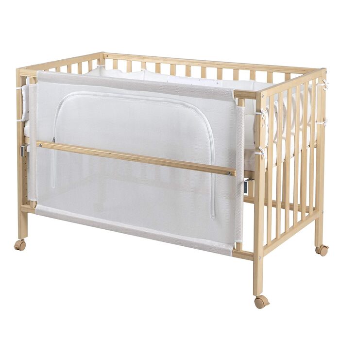 Дитяче ліжечко-приставка roba Safe Asleep Sternenzauber 60x120 см, натуральне дерево