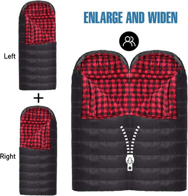Сплячий мішок Keencamp Flanell Outdoor: теплий, бавовняний, для 3-4 сезонів, до -1°C, XXL, 230x90 см, чорний, для дорослих
