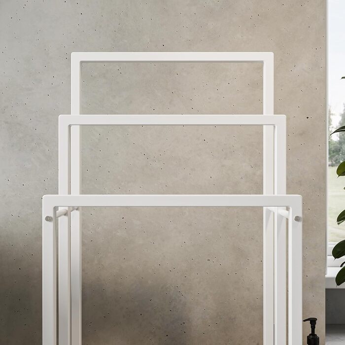 Підставка для рушників, тримач для рушників, сталева підставка для рушників на 3 полиці, для ванної кімнати, білий