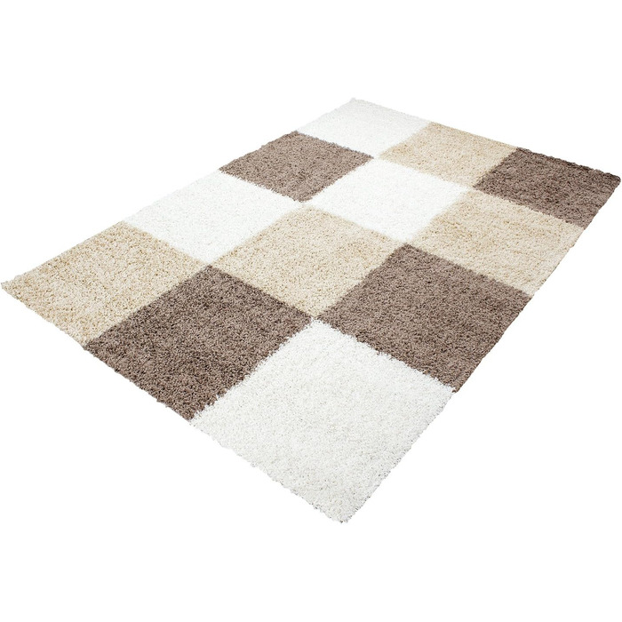 Килим HomebyHome Шэггі 200x300, для вітальні - м'який, пухнастий, з довгим ворсом. Підходить для спальні, кухні, коридору. Колір: мокко