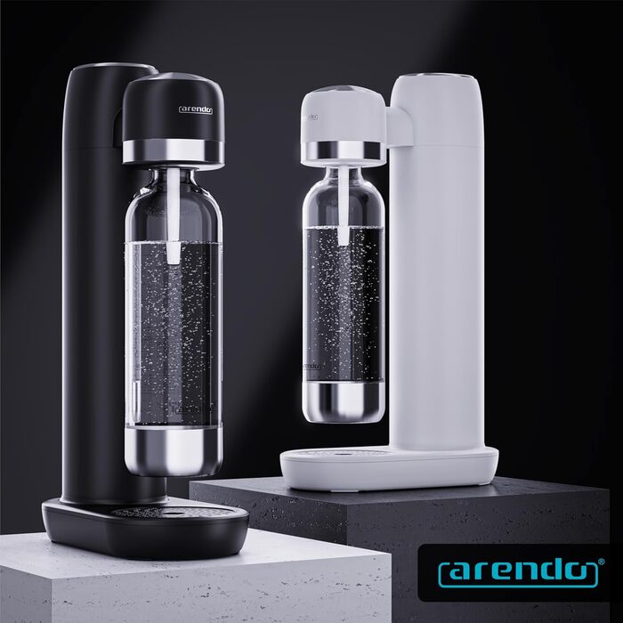 Arendo Soda Maker - Газова вода вдома: приготуйте газовану воду без цукру та барвників! Сумісний з CO2 балонами 60 л, пляшка 1000 мл, BPA free