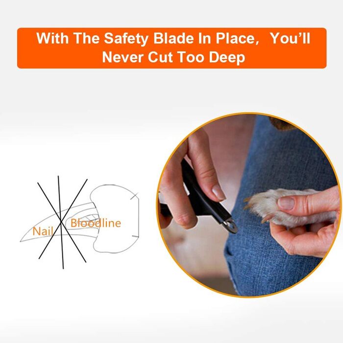 Ножиці для обрізання кігтів домашніх тварин Fdit - для собак та котів, чорний колір