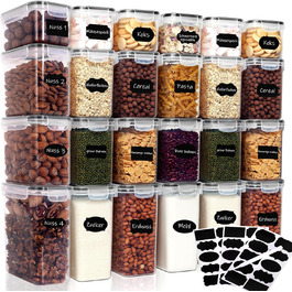 Набори контейнерів для зберігання Caliyo з кришкою, 24 шт. - герметичні контейнери для продуктів, кухонні бокси-органайзери, BPA Free