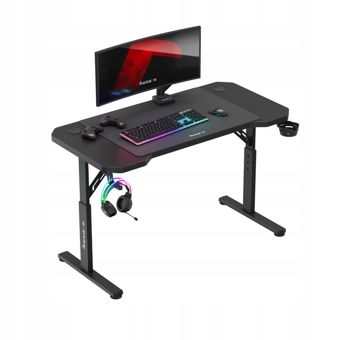 Ігровий стіл з регулюванням висоти Huzaro Hero 2.6 Black + килимок