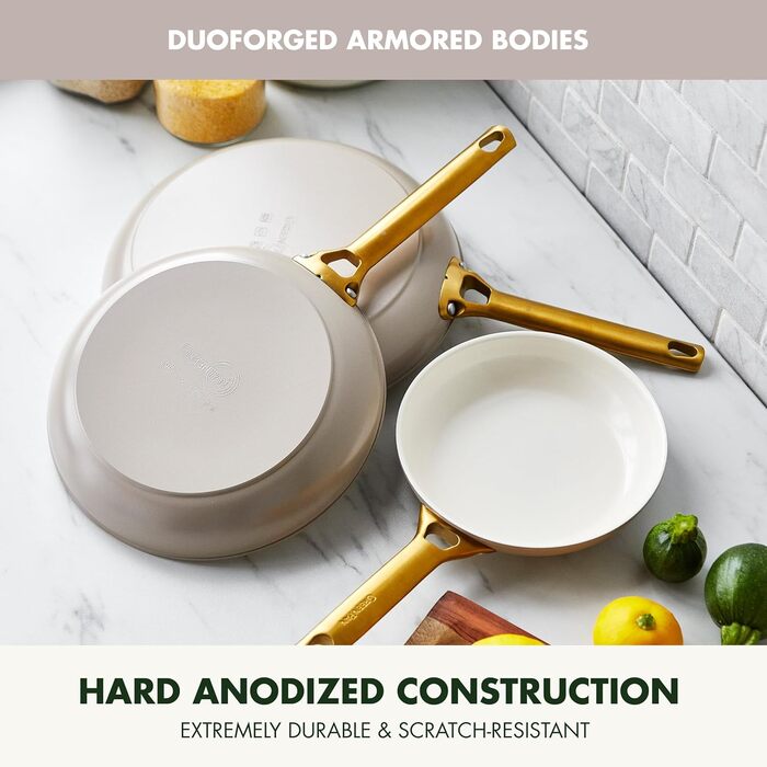 Набір сковорідок GreenPan Reserve: антипригарне покриття Ceramic, 20.3 см та 25.4 см, без PFAS, для плити та духовки