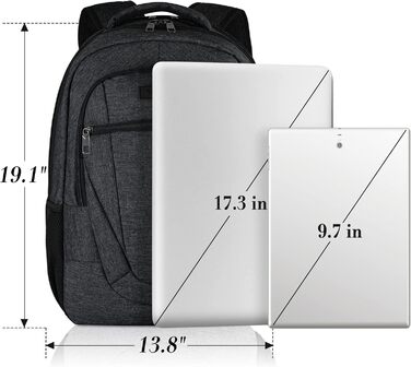 Чоловічий рюкзак BIKROD: великий, водонепроникний, з USB-портом для зарядки, 17.3