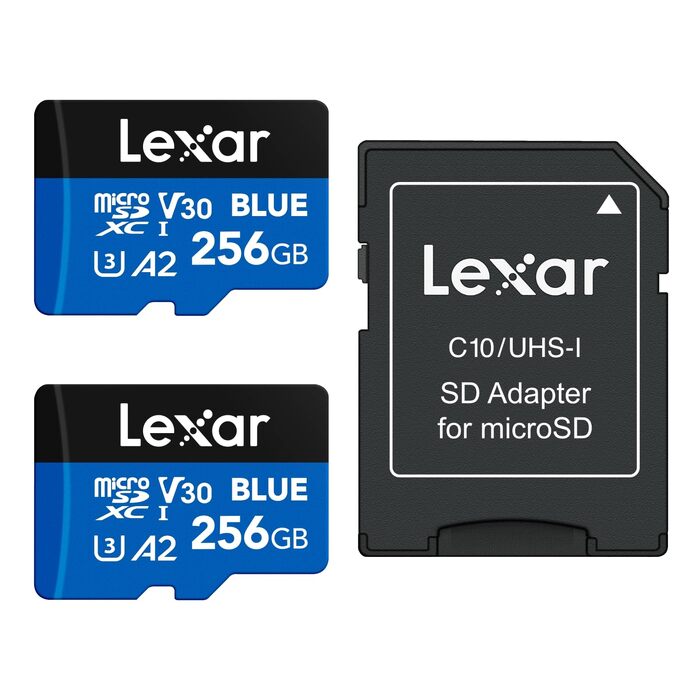 Карта пам'яті MicroSDXC Lexar Blue 256GB, швидкість до 160 МБ/с, UHS-I (набір 2 шт)